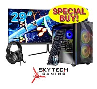 LIMITED AVAILABILITY! Skytech Chronos Gaming Tower Bundle with 29" Monitor and Headset